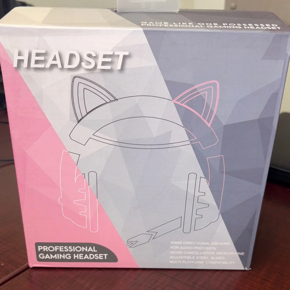 Professional Gaming Headset with Cat Ears